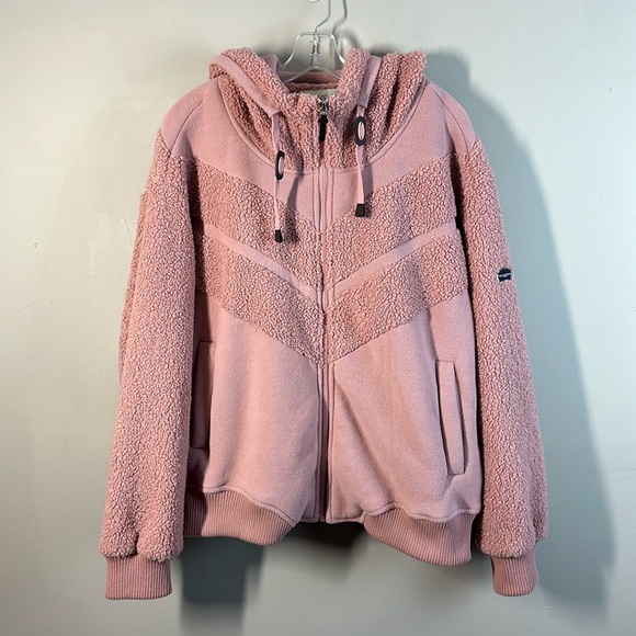 Kookaburra By Ugg Hood Cropped Sherpa Bomber Jacket Size XL - Picture 3 of 16